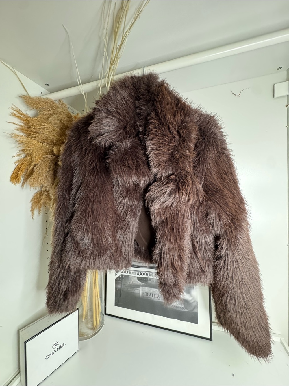 New original Women's Chocolate Brown Faux Fur Jacket - Luxury Short Coat